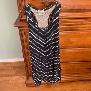 Blue and White Chevron Stripe Racerback Style Dress by Loft